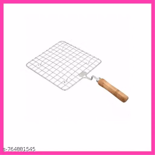 Steel Square Papad Jali/Roti Roast Grill/Papad Roast Grill with Handle