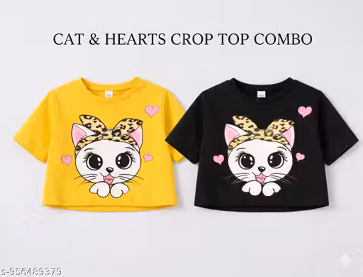 COMBO | BLACK & YELLOW | MEOW | Crop top