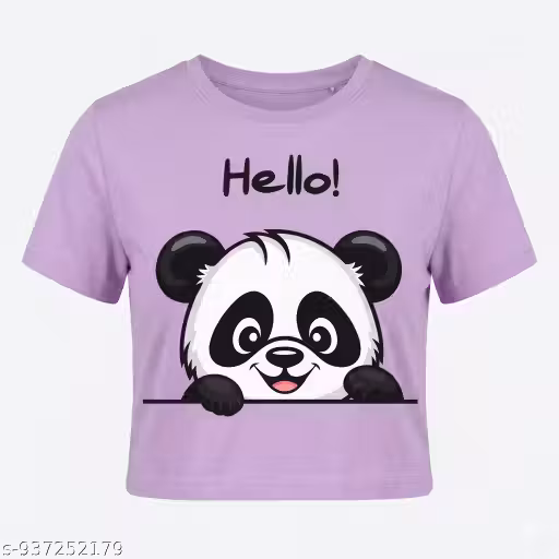 Lavender (Hello Panda) with Black Pallazo