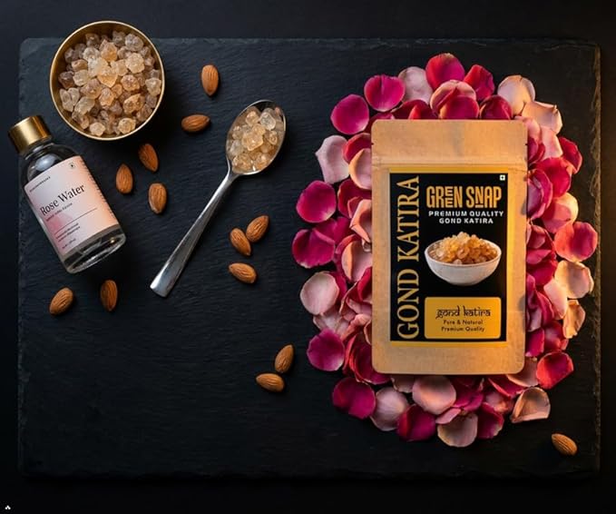 Green Snap Pure Gond Katira for Cooling Summer Drinks & Desserts | Unprocessed Edible Gum Crystals | Ideal for Falooda, Milk, Smoothies & Ayurvedic Use