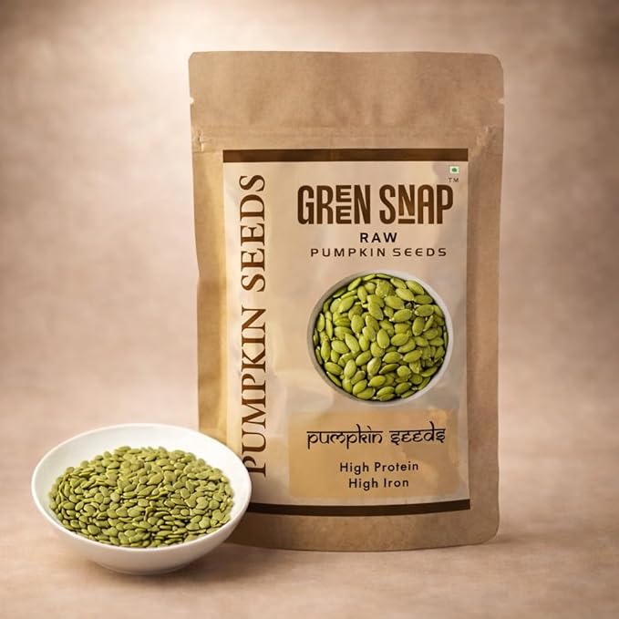 Green Snap "Premium Raw Pumpkin Seeds | High Protein Superfood for Snacking, Keto & Weight Loss | Rich in Magnesium, Zinc & Fiber | Natural & Crunchy Seeds" (200gm)