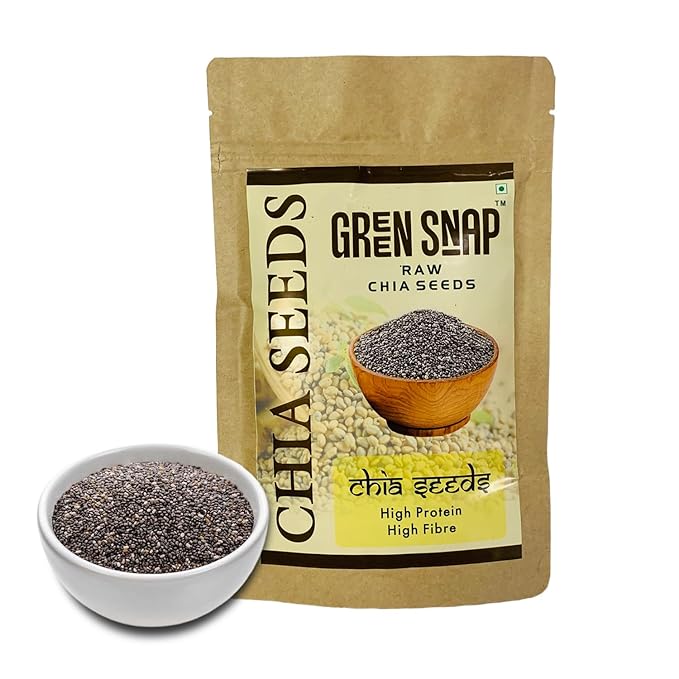 Green Snap Chia Seeds, 250 g – Plant-Based Omega-3 and Vegan Protein, Gluten Free & Non-GMO, Perfect for Smoothies, Salads & Chia Pudding (250)