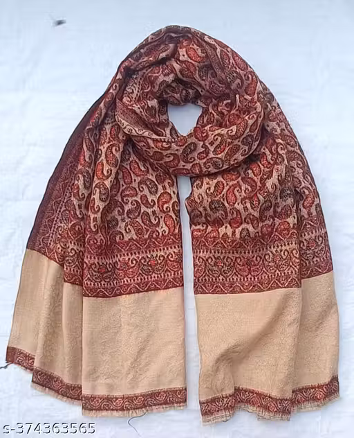 Wool Floral Print Women Shawl Pack Of 01