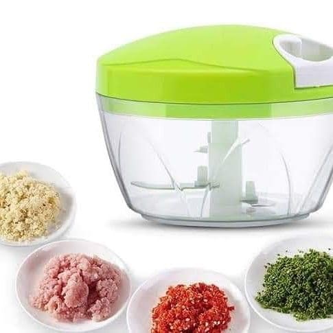 Mini Handy Vegetable & Fruit Chopper - Compact 3-Blade Stainless Steel Food Processor for Kitchen, Polypropylene Manual Chopper