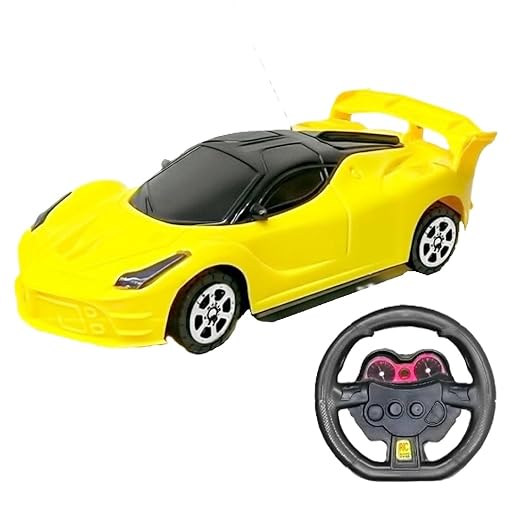 Rechargeable Remote Control Car, High-Performance RC Super Car with Steering Wheel Remote, Fun Toy Vehicle for Boys & Girls