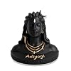 Black Adiyogi Shiva Murti for Car Dashboard, Home Temple, Office & Puja | Neelkanth Idol & Spiritual Gift
