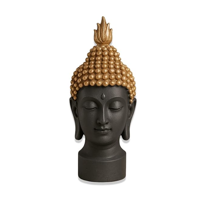 Buddha Head Figurine for Home, Garden & Meditation Space | Tranquil Showpiece for Mindful Living.