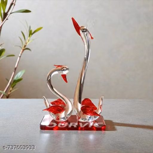 Beautiful Glass Bird Showpiece for Home Decoration and Love making Glass Duck Showpiece Figurine | Best for Gift Hight-15 cm