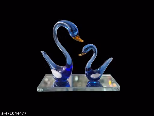 Beautiful Handcrafted Borosilicate Glass Duck Showpiece | Love Making Duckpair | Showpiece for Gift, Home, Table, Car (7.5 cm - Blue)