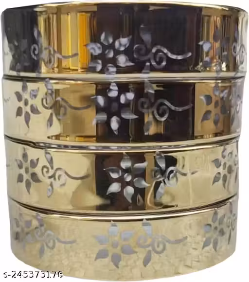 ArthaRupa Printed Borosil Glass Kada | Bangles (Pack of 4) for Women and Girls P-05