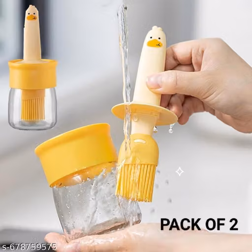 Oil Dispenser for Kitchen, 2 IN 1 Oil Dispenser Bottle with Silicone Basting Brush for Cooking Vinegar Sauce BBQ Grill Frying Baking, Air Fryer (pack of 2)