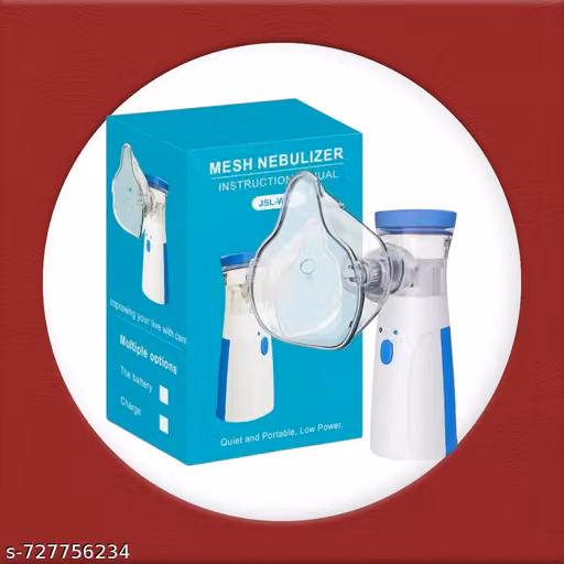 Portable Mesh Nebulizer Machine for Kids & Adults | USB Rechargeable | Silent Inhaler for Asthma, Cough & Breathing Therapy Pack Of 1