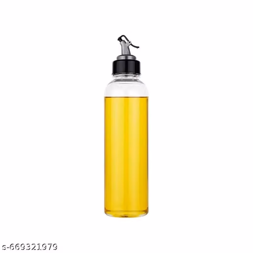 Oil Dispenser Bottle with Steel Pourer |Oil Bottle for Kitchen Leak Proof Cooking Oil & Vinegar Bottle for KitchenGlass Oil Bottle Kitchen Oil Dispenser (Pack of 1)