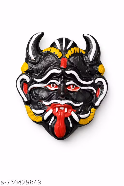 Handcrafted Decorative Demon Mask Wall Hanging | Traditional Folk Art Face Mask | Home Decor & Festive Decoration | Nazar Battu