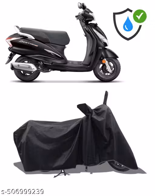 Trendy Water and Heat Resistant Solid scooty Cover Destini 125, Destini Prime. Accurate Fitting (BLACK)|Body Cover| vehicle Cover|TWO Wheeler.