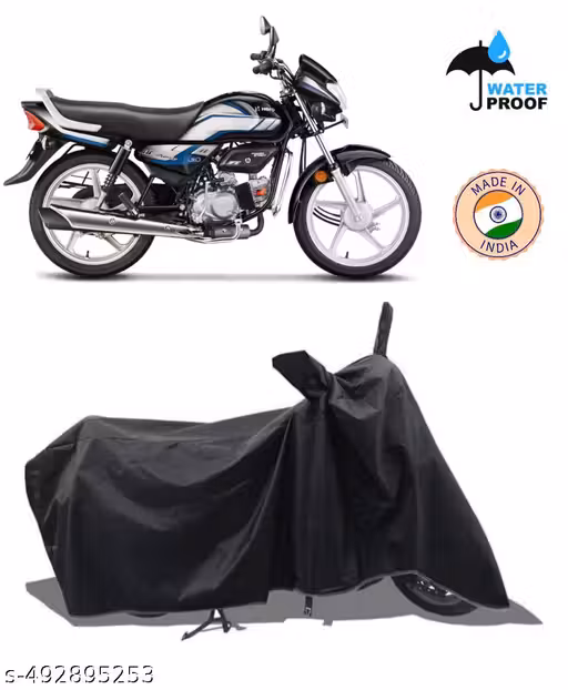 ROYAL HUB Presents 100% Waterproof, Dirt & DustProof BIKE Cover For Hero HF Deluxe All model Cover | Vehicle Cover | Body cover |BLACK COVER