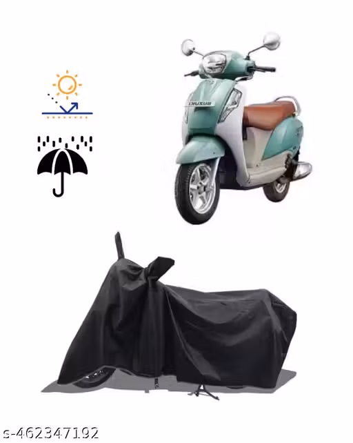 ROYAL HUB Presents Suzuki access scooty Cover New BS6 Water Resistant - Dust Proof - Full Bike Scooty Two Wheeler Body Cover for Suzuki access 125 (Black)