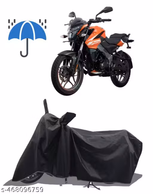 ROYAL HUB Presents 100% Waterproof, Dirt & DustProof Bike/Scooty/Motorcycle Cover For Bajaj Pulsar 125 Neon/150/180/200 NS with Premium Polyester Fabric (BLACK) also Suitable for all Indian Bikes