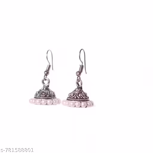 Oxidised Silver Jhumka Earrings with Pearl Beads | Traditional Ethnic Drop Earrings for Women & Girls