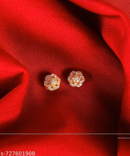 Fancy Oxidised Gold Stud Earing