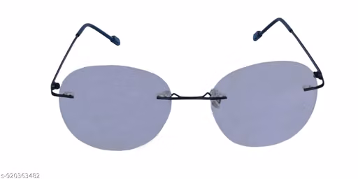 Rimless Blue Round Anti Glare & Blue Cut Computer Glass For Men & Women