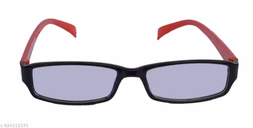 Red & Black Rectangle Eyeglass Frame for Men & Women | Lightweight Plastic Spectacle Frame | Full Rim Computer & Reading Glasses