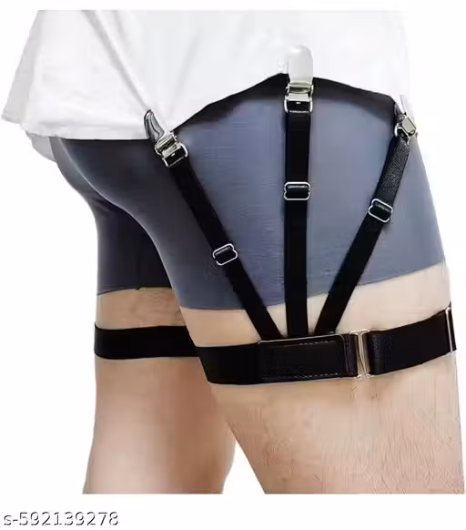 Adjustable Shirt Stays for Men | Elastic Shirt Holder Garters | Non-Slip Uniform Tuck Belt Suspenders