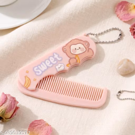 Adorable Cartoon Folding Comb for Babies – Gentle Hair Detangler Accessory for Newborns & Toddlers – Pack of 1