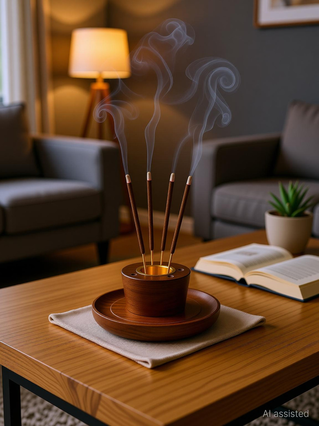 DAIVIKSDECOR Wooden Handmade Aggarbatti Stand Wooden Incense Holder (Brown, Pack of 1)
