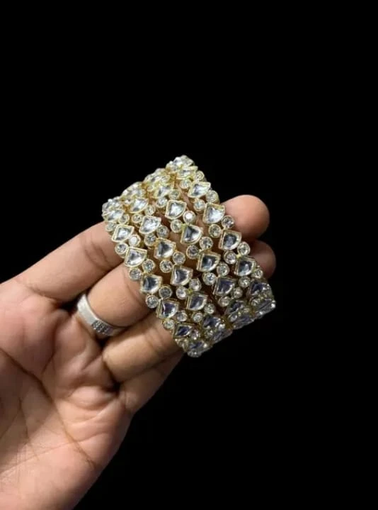 Luxury Kundan Bridal Bangles Set | Elegant Indian Wedding Jewelry