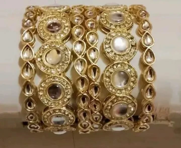 Antique Kundan Bridal Bangles Set | Royal Gold Wedding Jewelry for Women