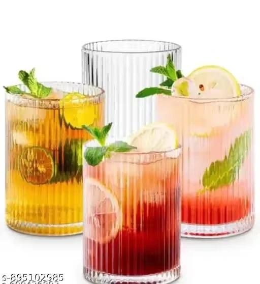 RR-Premium Clear Glass Tumbler Set (6 Pieces) – Durable Drinking Water & Juice Glasses for Home & Kitchen