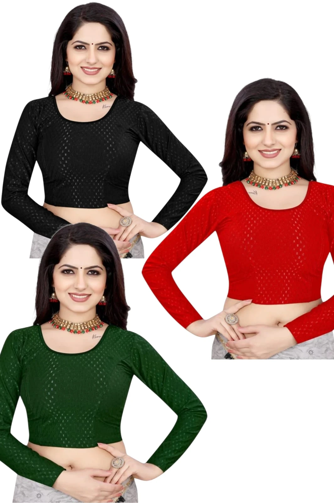 Women Designer Blouse Combo Pack of 3 Ethnic Wear