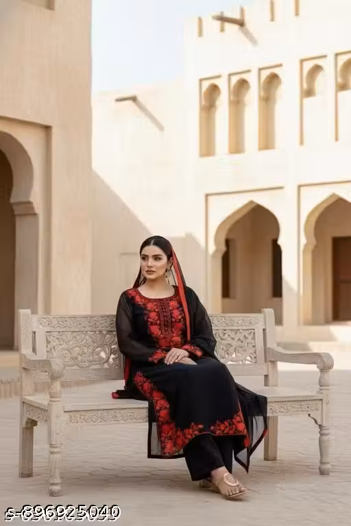 " Embroidered Kurta Set with Dupatta"