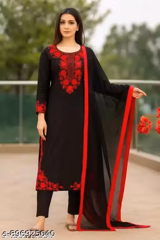 " Embroidered Kurta Set with Dupatta"