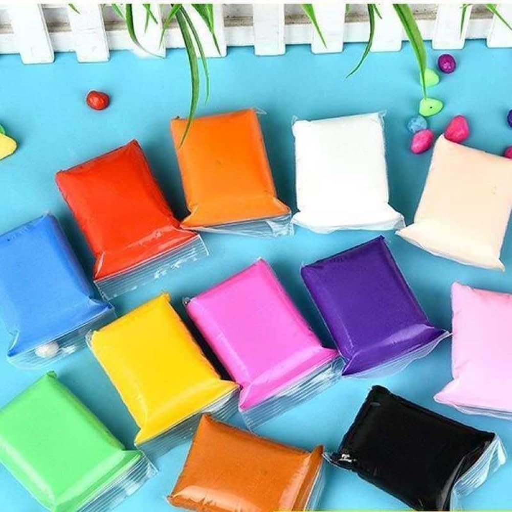 YOOKO® 24 Pcs Air Dry Clay for Kids with 6 Sculpting Tools - Creative Art & Crafts Play Dough Birthday Return Gift for Boys and Girls - Color As Per Stock