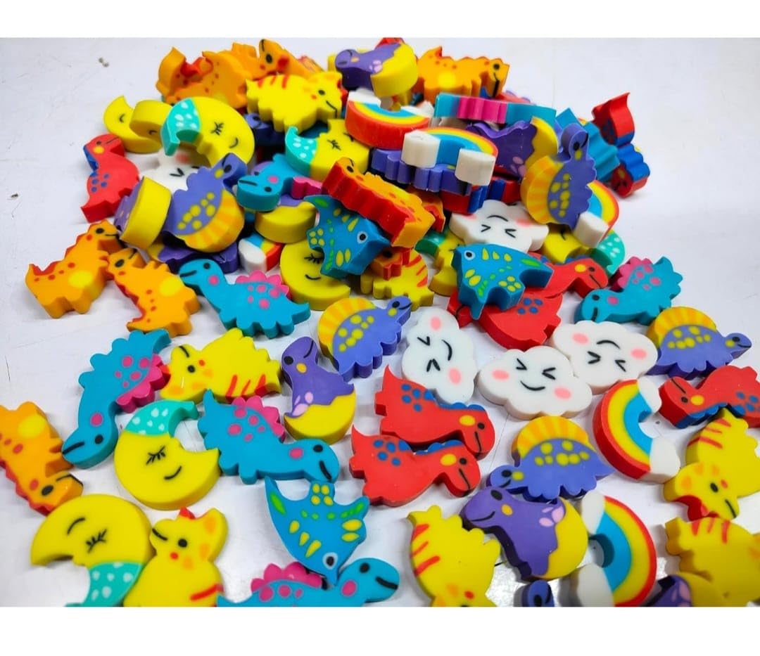 YOOKO® (20 PCS Cartoon Eraser for Kids) Different Shape Set Box| School Stylish Eraser for Kids Cute| Designer Gift
