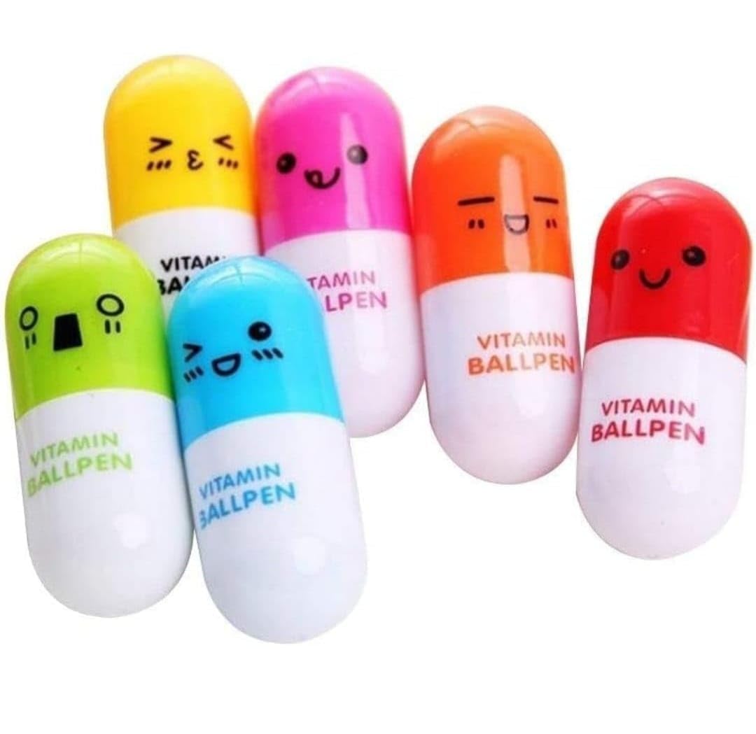 YOOKO® ( Pack of 6 Pcs Capsule Shapes Ball Pen Birthday Party Return Gifts for Capsule Pen Kids, Multi