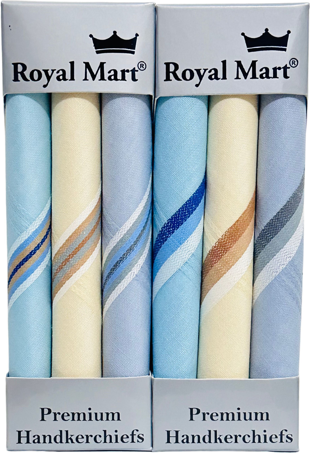 Royal Mart Cotton Hanky for Men's Soft, Skin-Friendly, Lightweight & Highly Absorbent ["Multicolor"] Handkerchief (Pack of 6)