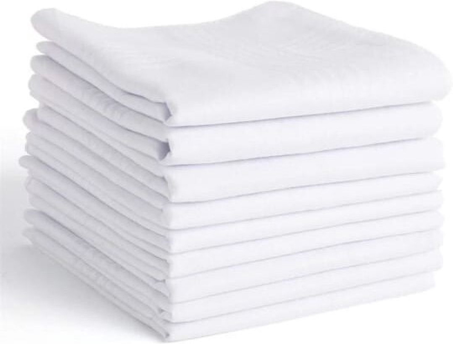 SM CREATION SM CREATION premium quality white cotton handkerchief (hanky) pack of 6 ["White"] Handkerchief (Pack of 6)