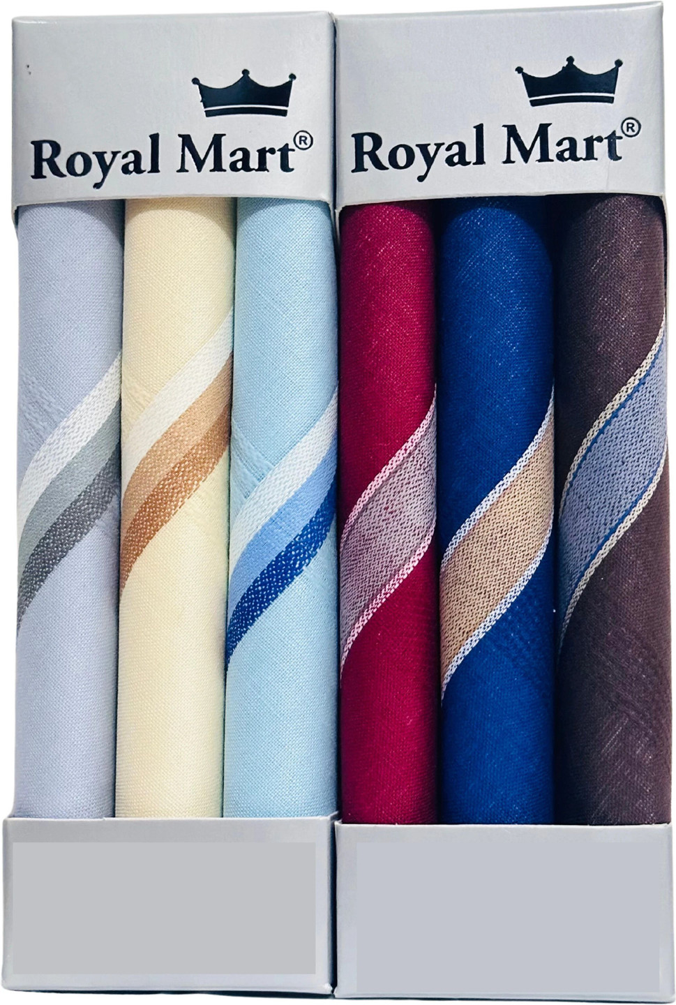 Royal Mart Cotton Hanky for Men's Soft, Skin-Friendly, Lightweight & Highly Absorbent ["Multicolor"] Handkerchief (Pack of 6)