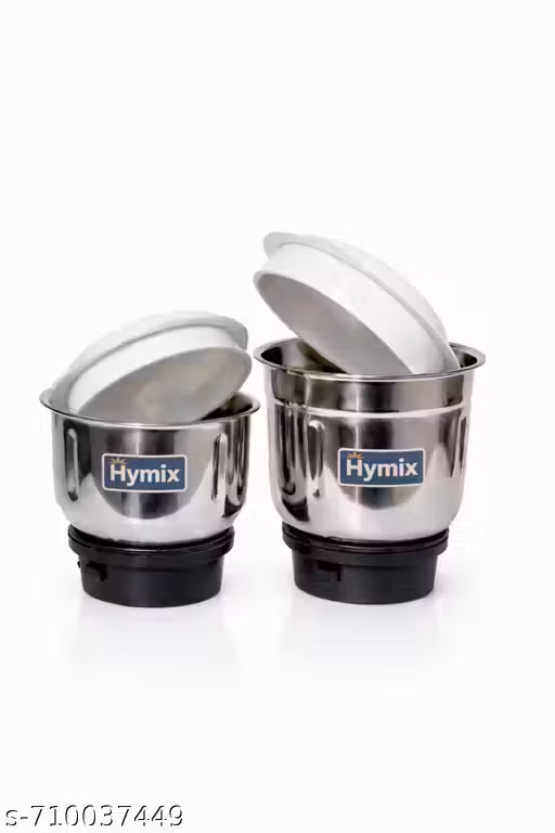 Stainless Steel Mixer Grinder Jar Set (Small & Medium) with Lid