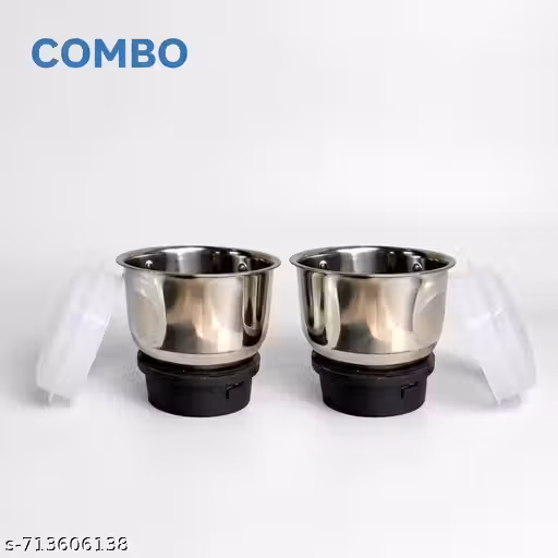 Stainless Steel Small mixer jar set of 2 with Lid Mixy jar