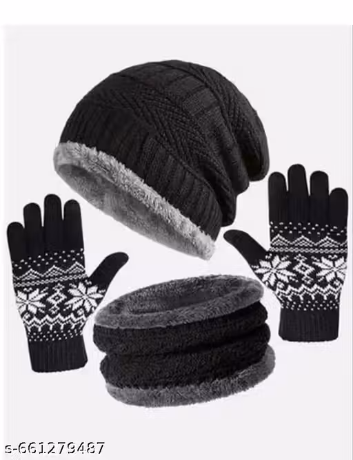 Winter Caps And neck warmer Set | Caps for Men | Beanie Caps | Caps For Women With Gloves