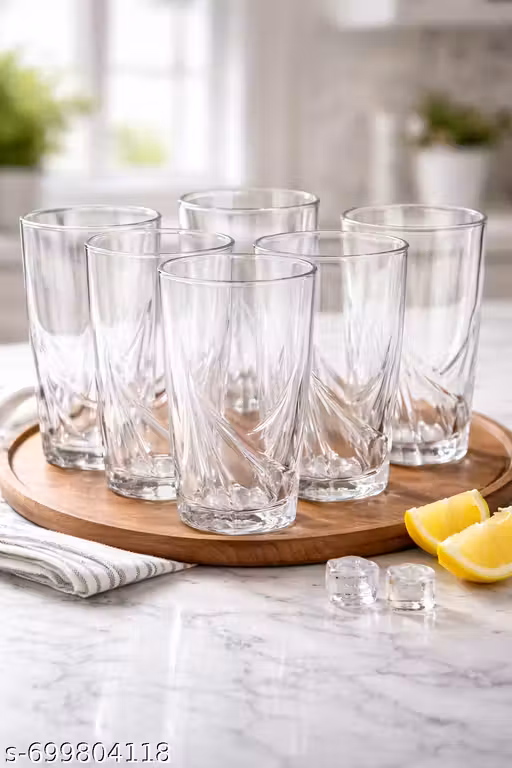 WATER AND STYLISH JUIICE GLASS FOR HOME AND KITCHEN (PACK OF 6)