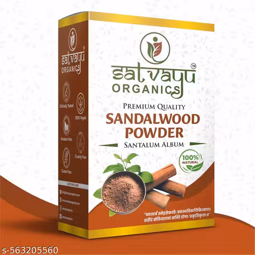 SATVAYU ORGANICS 200Gm Sandalwood Powder For Face Pack | Skin Whitening | Pure And Natural | Tan Removal | Organic | Glowing Skin | Removing Tan | Chandan Powder