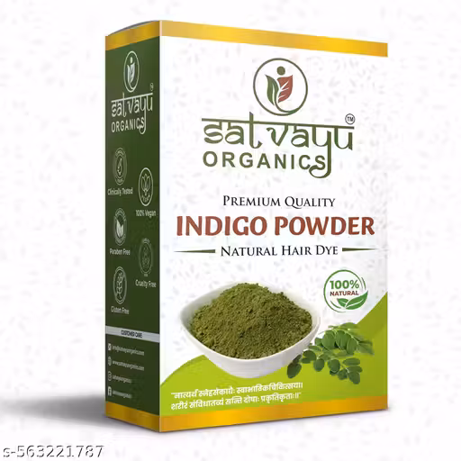 Satvayu Organics Indigo Powder 200g | Natural Hair Color & Herbal Hair Dye | Chemical-Free Colorant for Hair Care & DIY Beauty Recipes