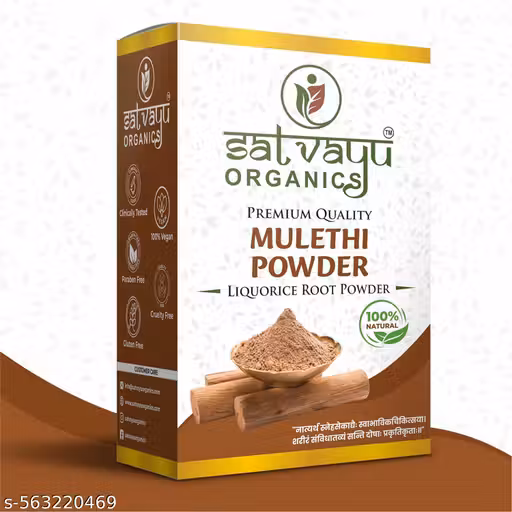Satvayu Organics Mulethi Powder 100g | Pure Licorice (Yashtimadhu) Herbal Supplement | Ayurvedic Support for Skin, Hair, Throat & Digestion | Natural Mulethi Face Pack & Skin Care Powder