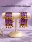 Purple colour glass chudi set of 12 and kashmir Ghungroo bangle set of 8 for a BOTH HANDS.