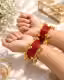 Stylish Red metal Bangles Set with Golden Ghungroo Charms for Women & Girls